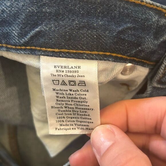 Everlane NWT Women’s 90’s Cheeky High Rise Button Fly Straight Leg Jeans Size 23 - Picture 9 of 11